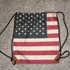 American flag drawstring bag